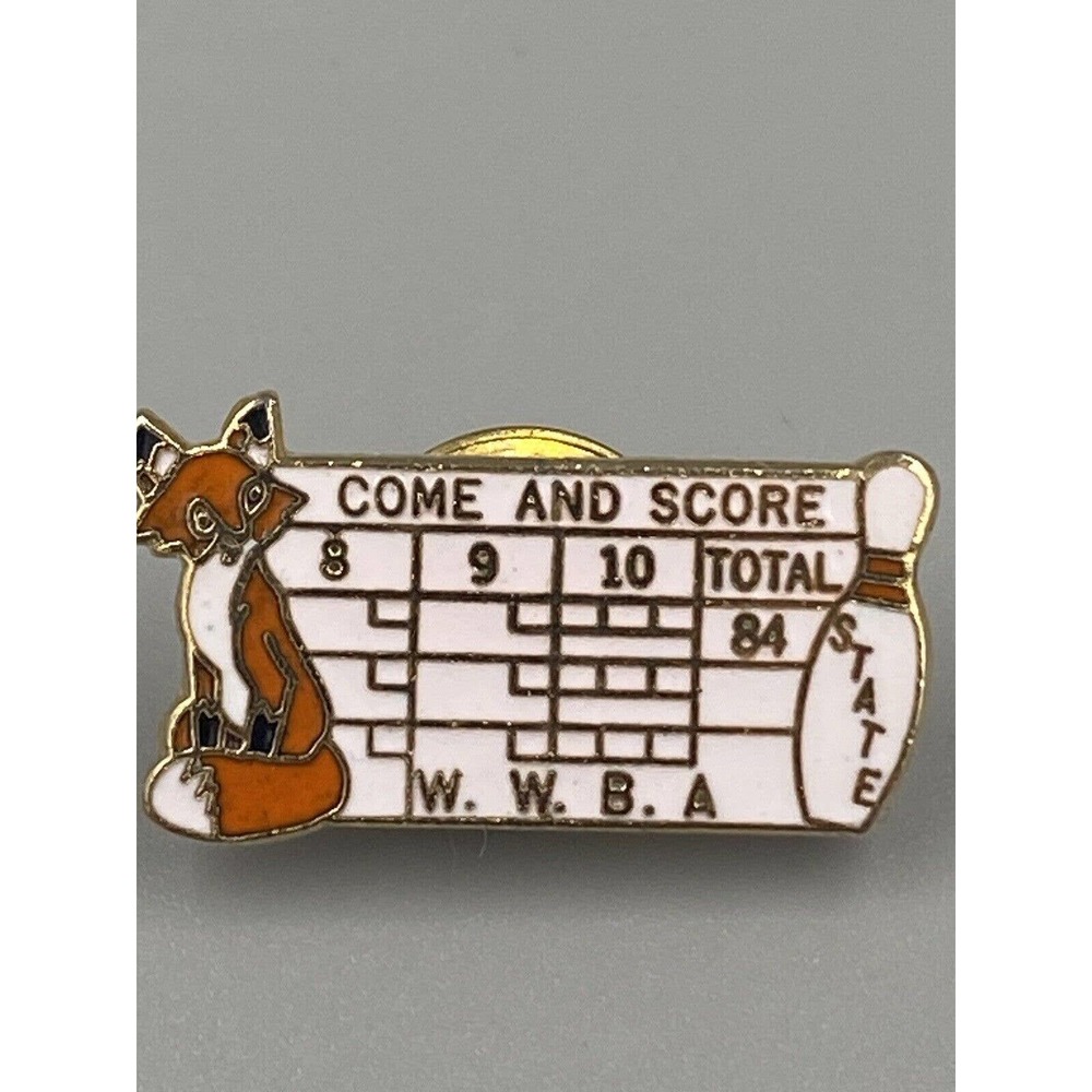 Vtg WWBA Come &‎ Score Bowling Madison Wisconsin Women League Lapel Hat Pin